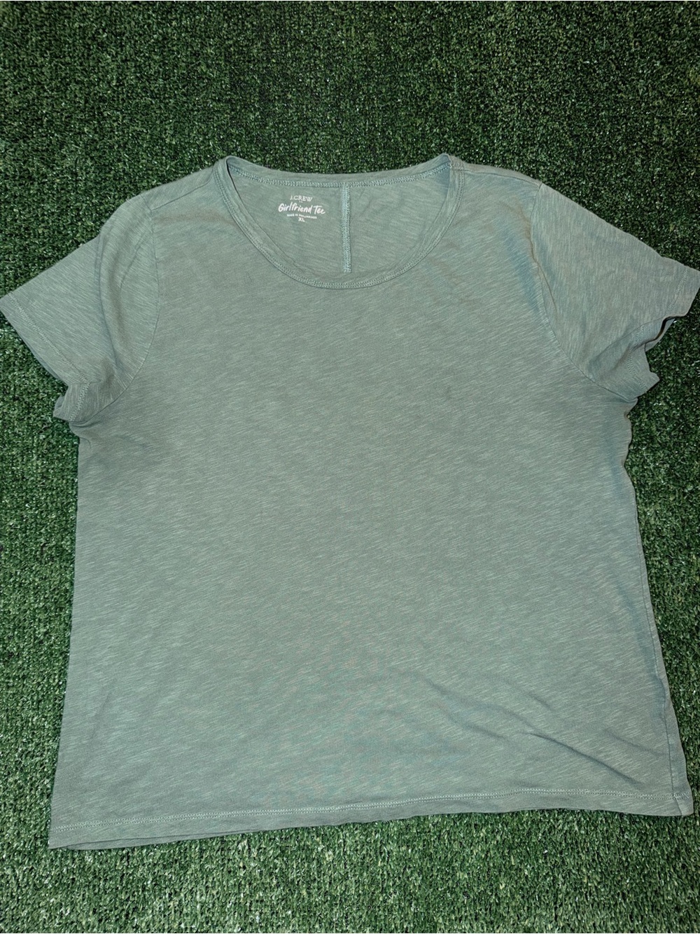 J. Crew Short-Sleeve Crewneck Tee in heather green size XL